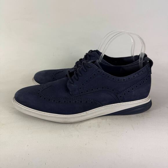 Cole Haan Grand Evolution Wingtip Oxfords Men's 10 Blue Lace Up Low Top Shoes - Picture 5 of 10